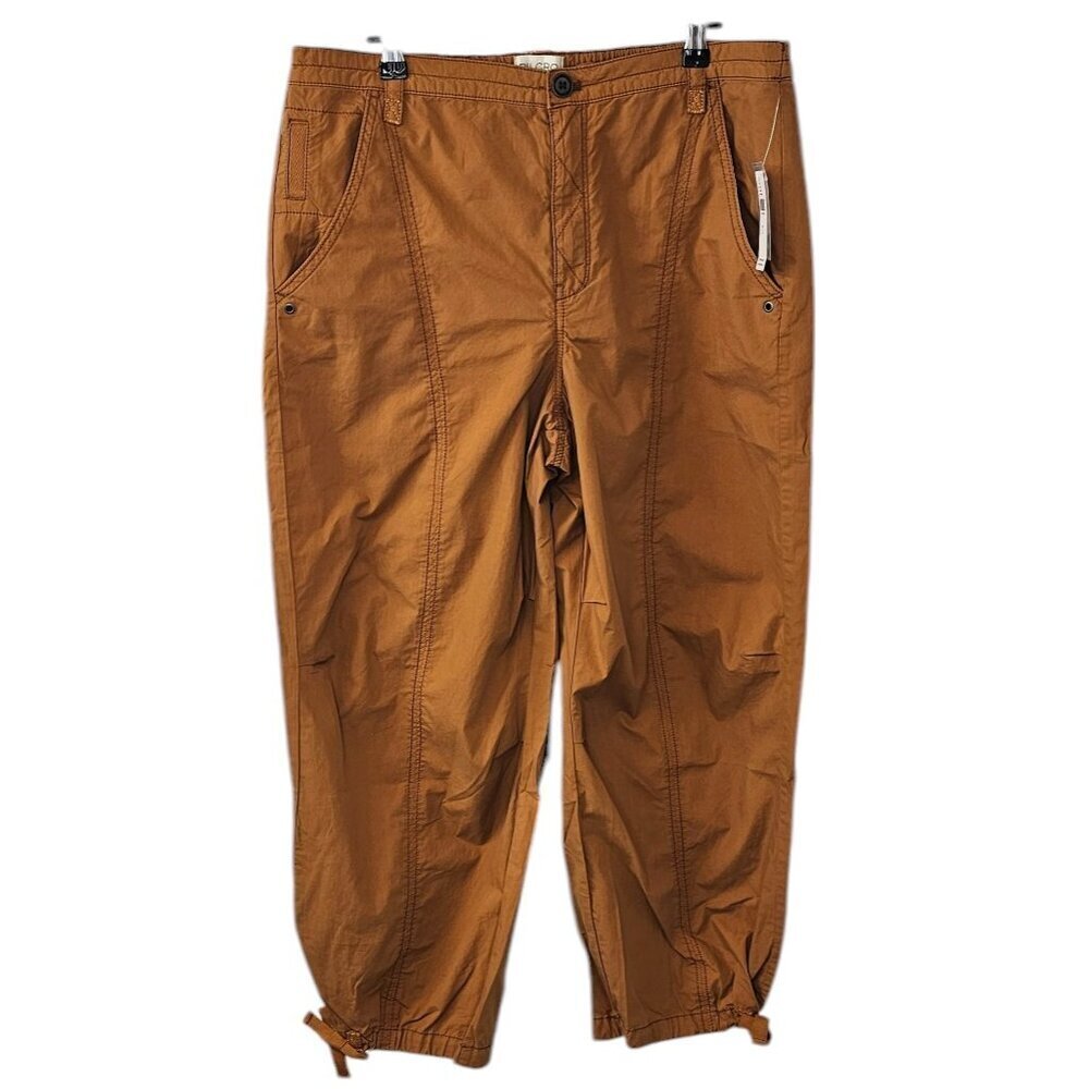Anthropologie Pilcro Womens Tactical Utility Pants Size Large Tie Bottom NWT
